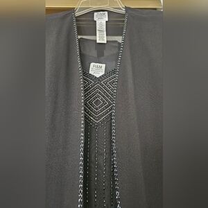 Black 3-Piece Beaded Wide Leg Pantsuit